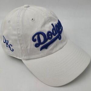 Oklahoma City Dodgers Hat Adjustable 47 Brand Clean Up Strapback OKC White MiLB